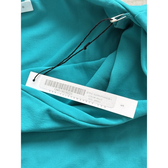 NWT Revolve Susana Monaco Dress Womens Small Maui Teal Stretch Fit Flare Layered - Picture 5 of 7